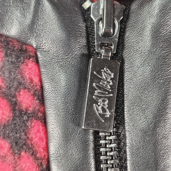 Bob Mackie Fleece Zip Front Jacket‎ Womens 2X Red Wearable Art Boho Faux Leather - Picture 4 of 16